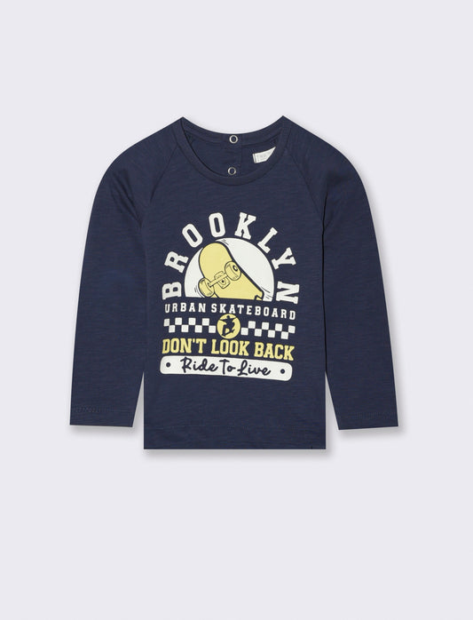 T shirt neonato con manica raglan - Blu