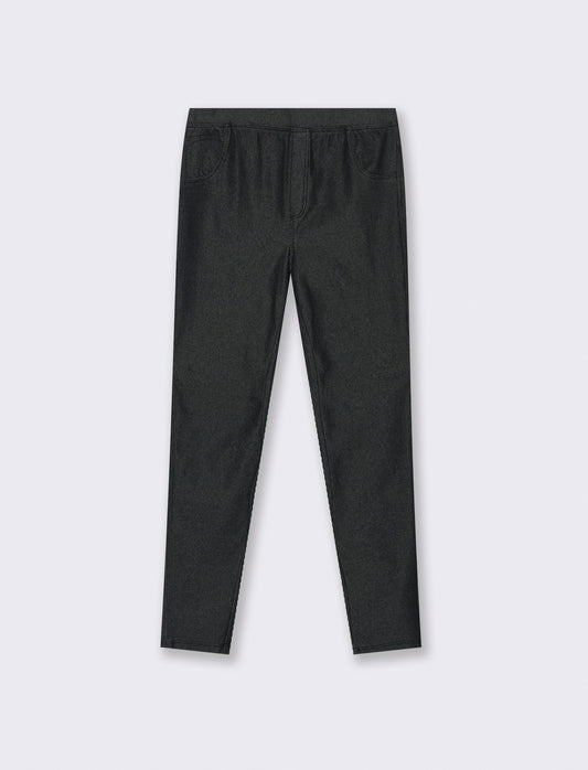 Leggings effetto denim - Nero