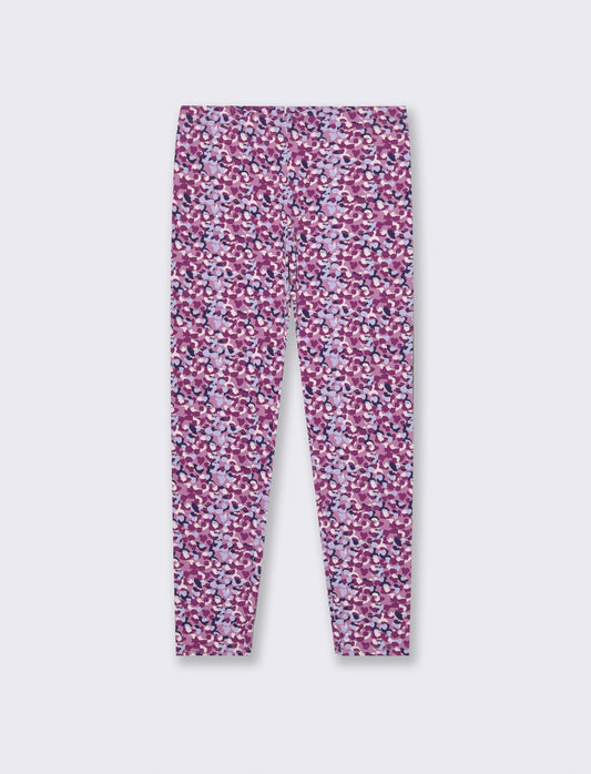 Leggings stampato in cotone elasticizzato. - Viola