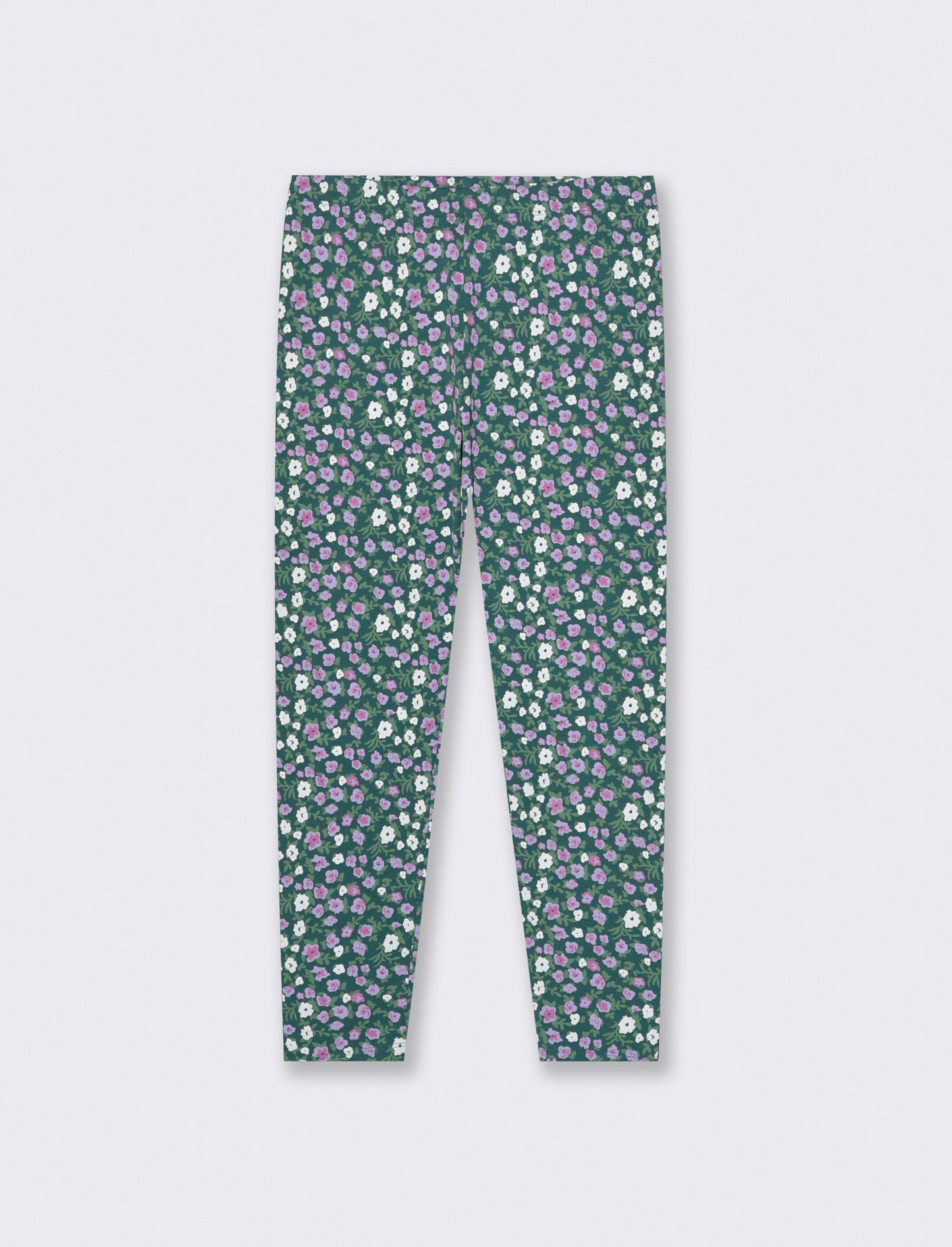Leggings stampato in cotone elasticizzato. - Verde