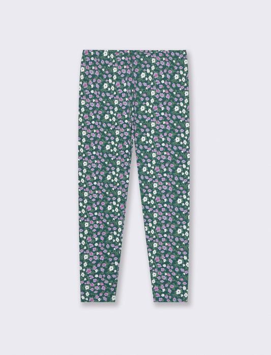 Leggings stampato in cotone elasticizzato. - Verde