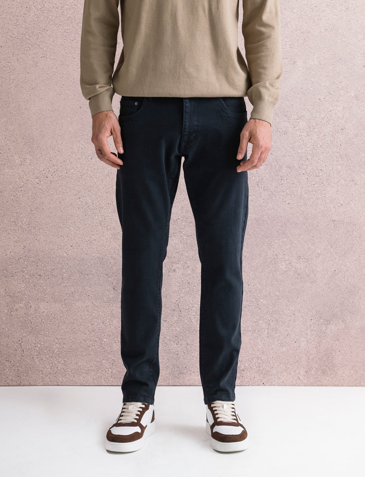 PANTALONI SLAVATI 5 TASCHE SLIM FIT - Blu