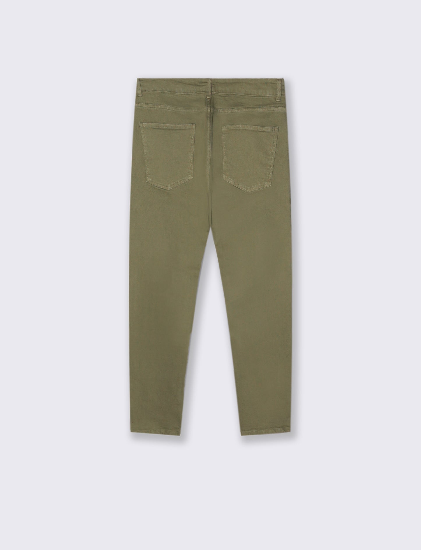 PANTALONI SLAVATI 5 TASCHE SLIM FIT - Verde kaki