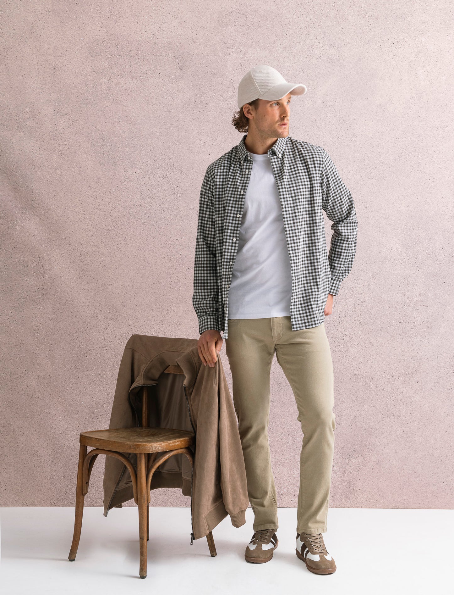 PANTALONI SLAVATI 5 TASCHE SLIM FIT - Beige
