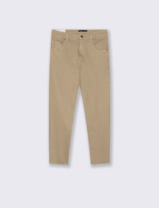 PANTALONI SLAVATI 5 TASCHE SLIM FIT - Beige