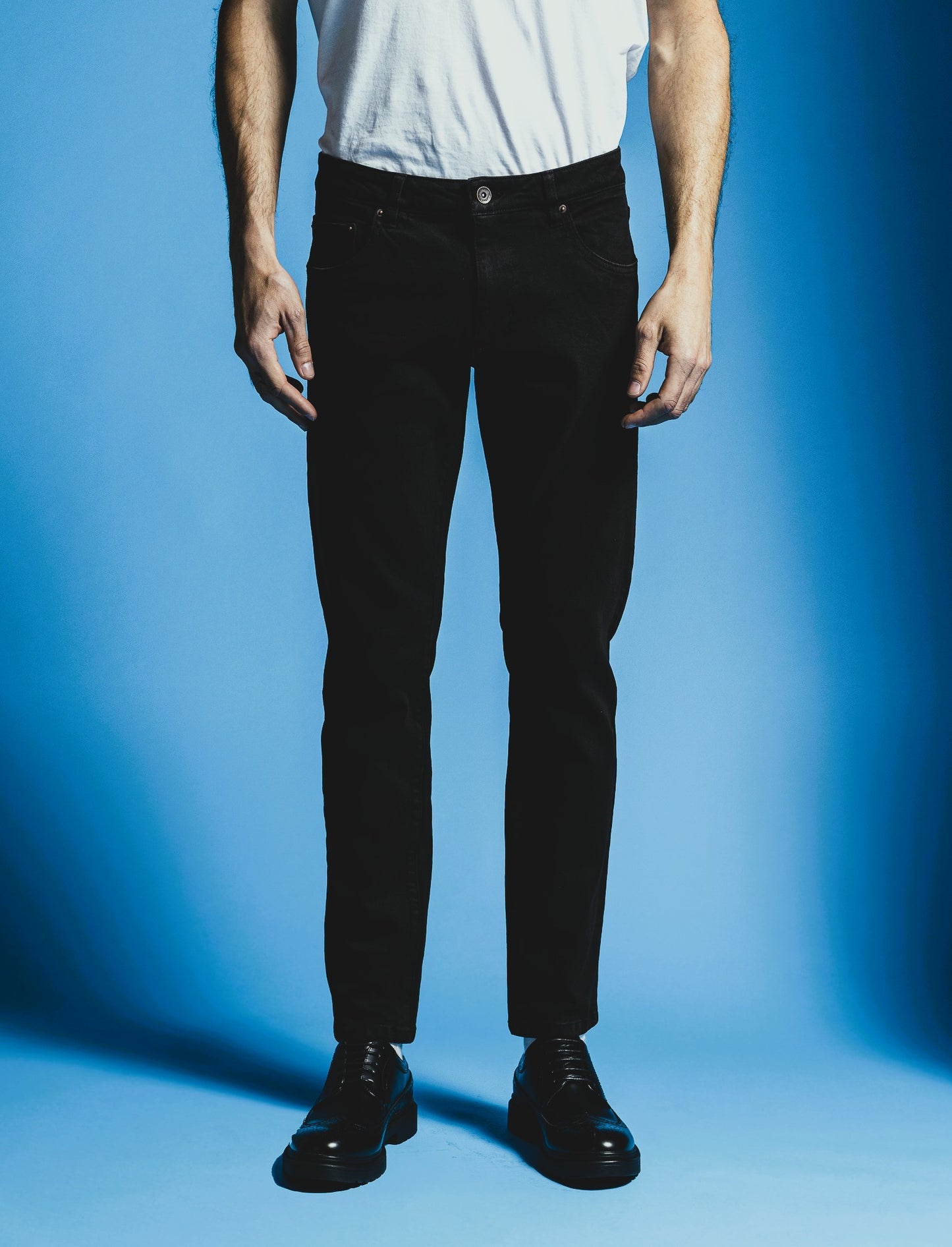 PANTALONI SLAVATI 5 TASCHE SLIM FIT - Nero