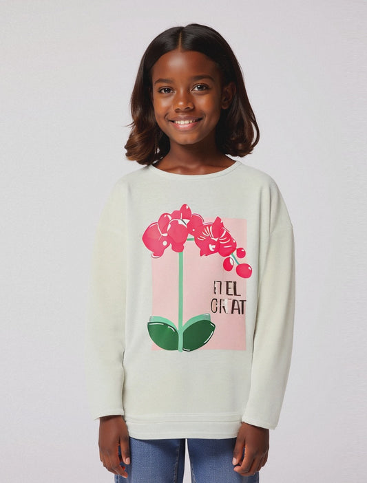 Maglia manica lunga in cotone. - Bianco latte