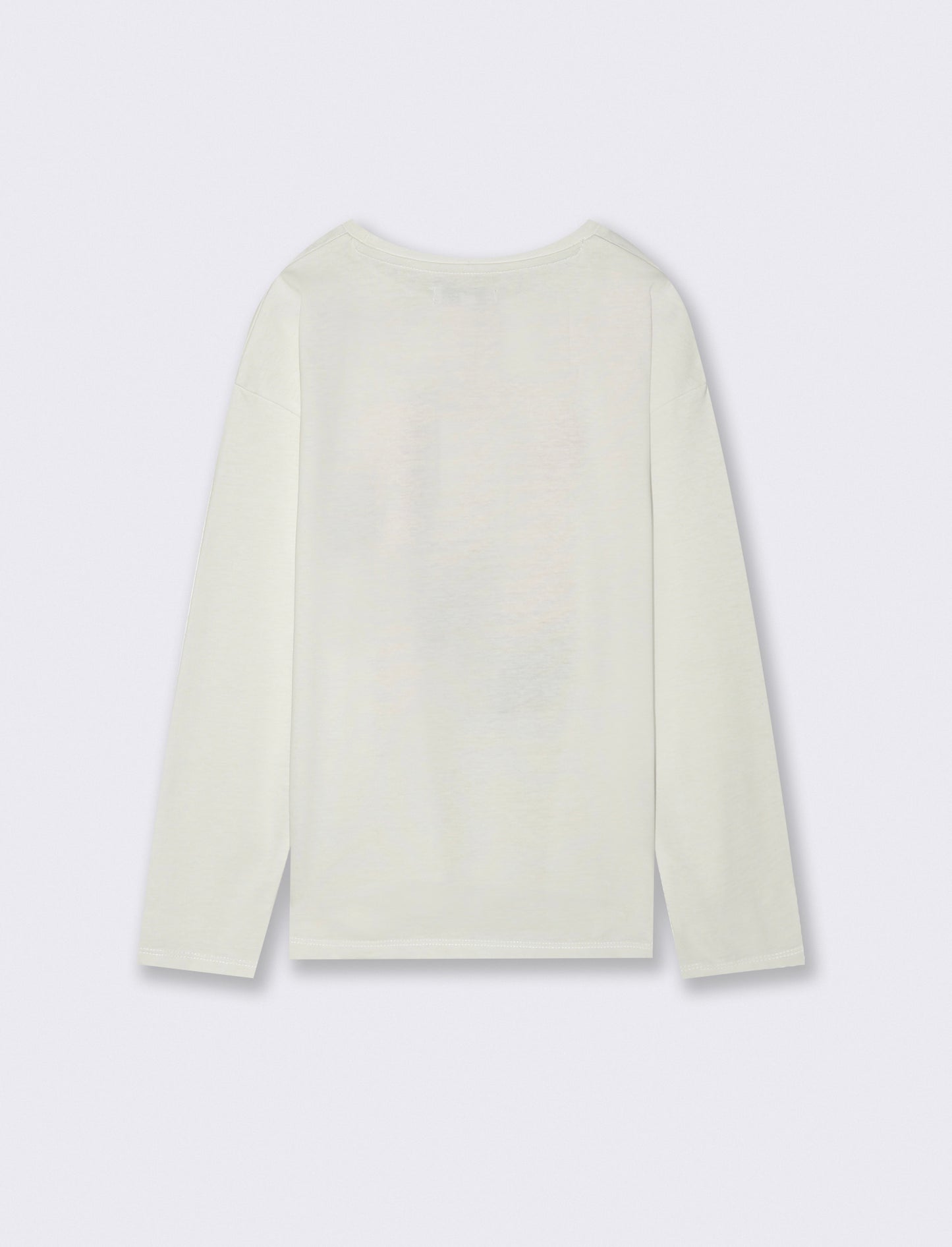 Maglia manica lunga in cotone. - Bianco latte