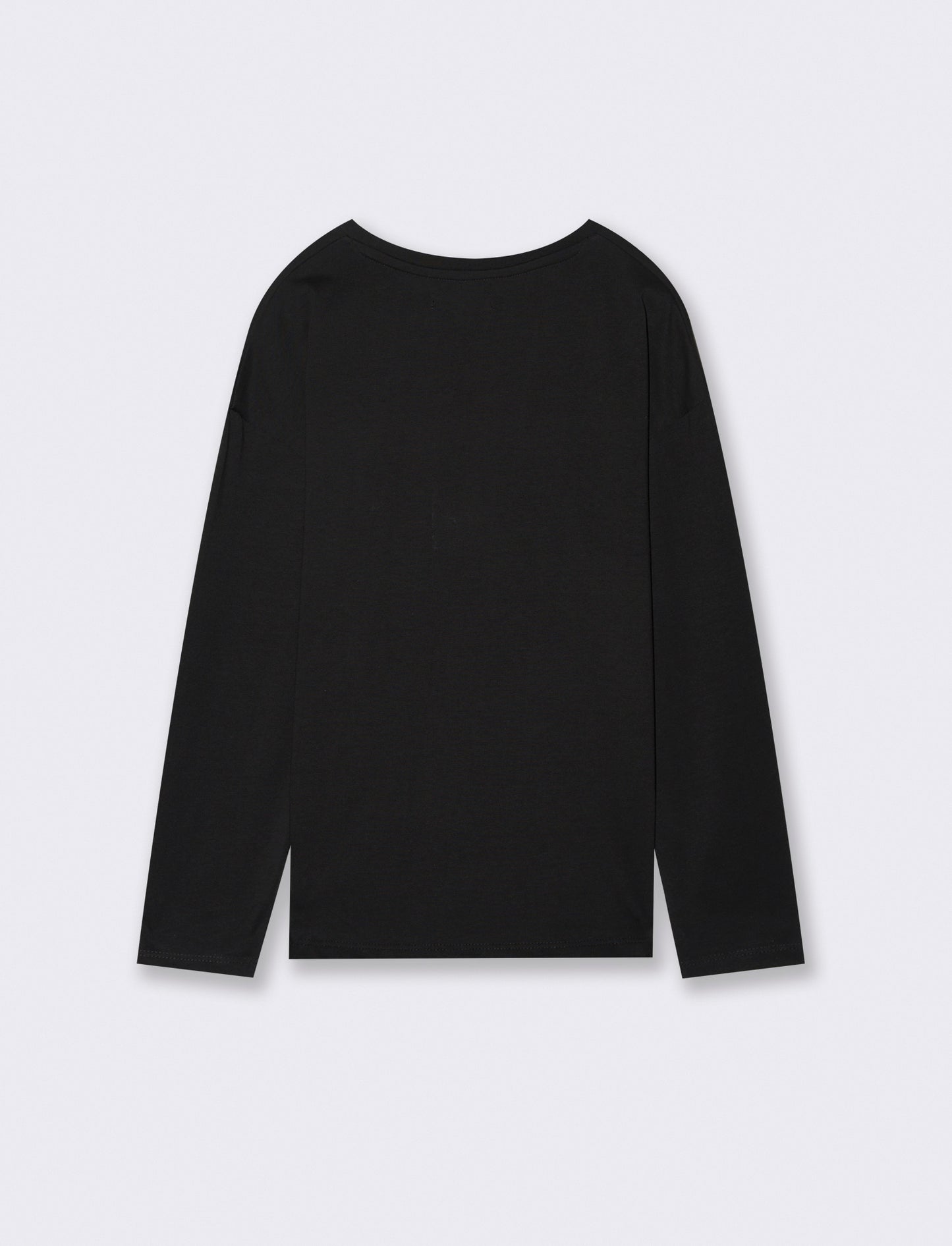 Maglia manica lunga in cotone. - Nero
