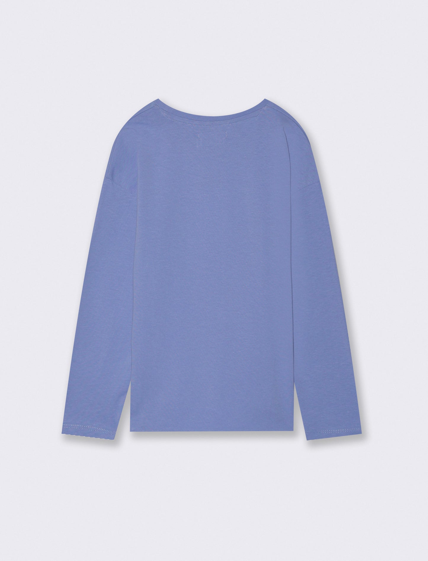 Maglia manica lunga in cotone. - Azzurro