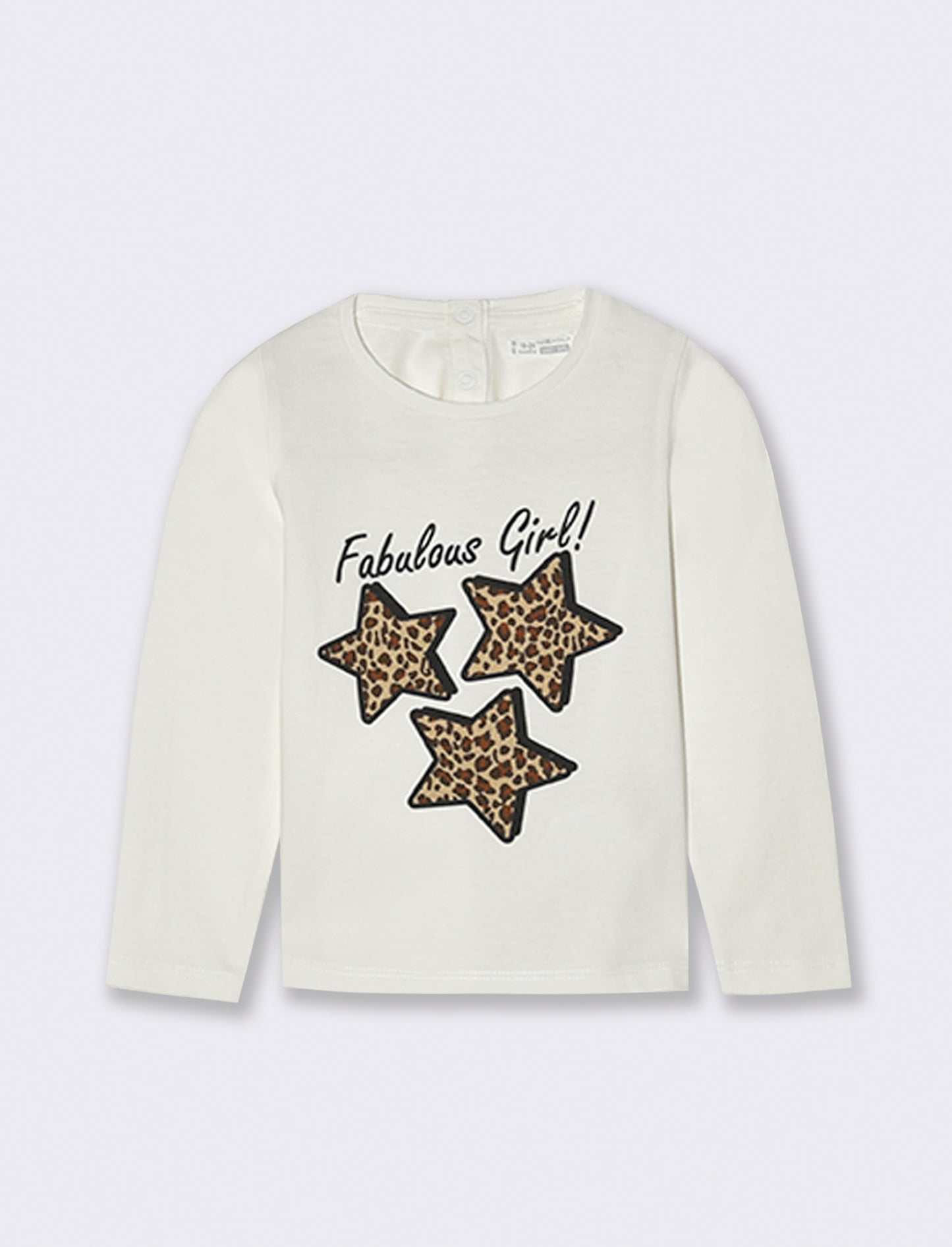 T-SHIRT MANICA LUNGA CON STAMPA - Bianco panna