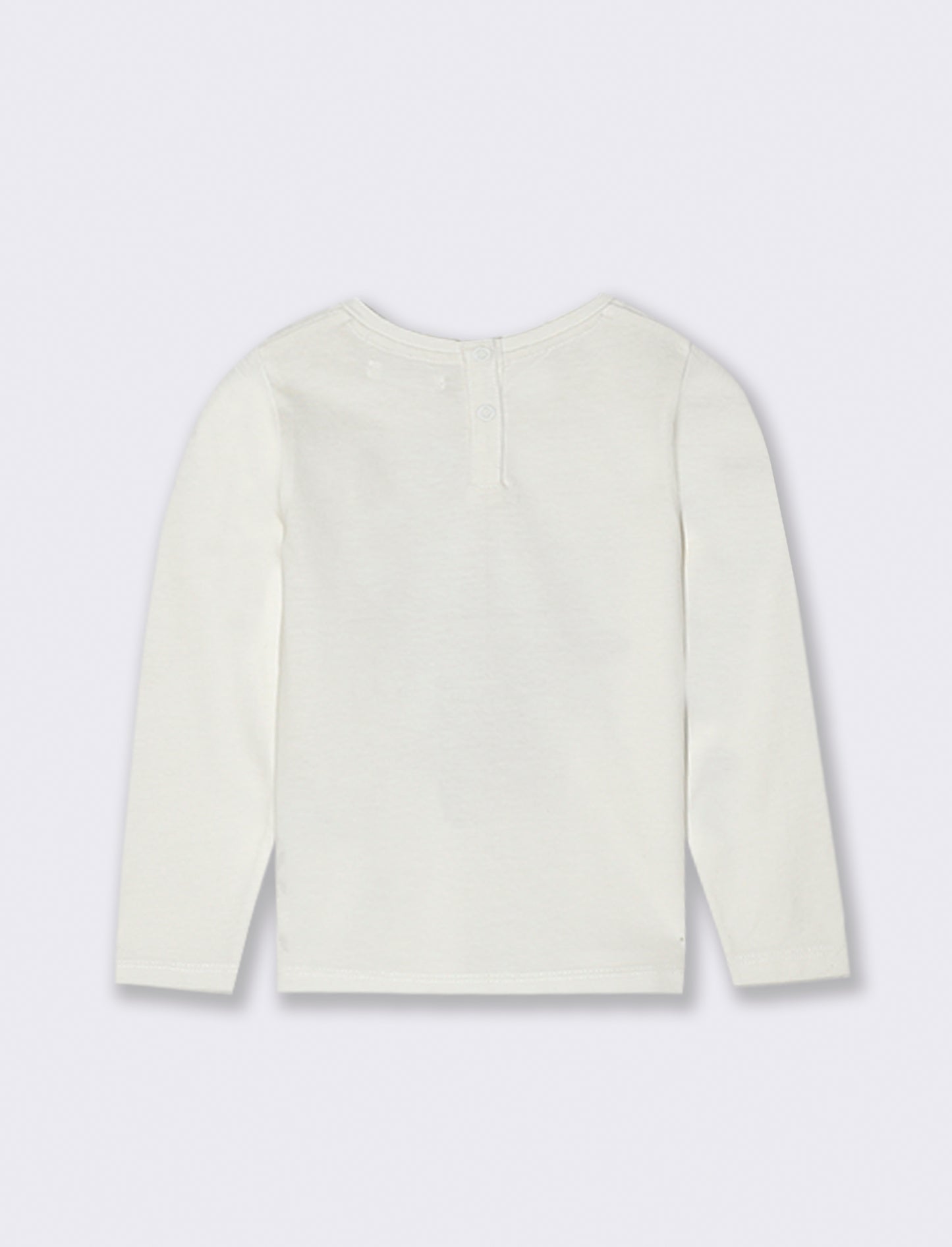 T-SHIRT MANICA LUNGA CON STAMPA - Bianco panna