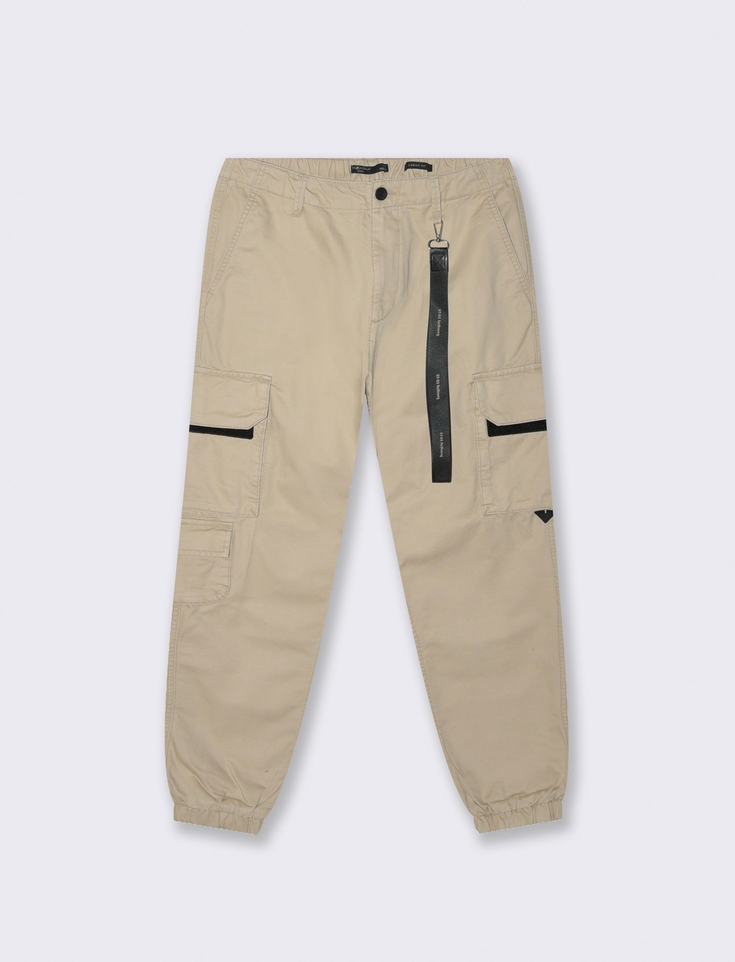 PANTALONI CARGO FIT CON ACCESSORIO - Beige