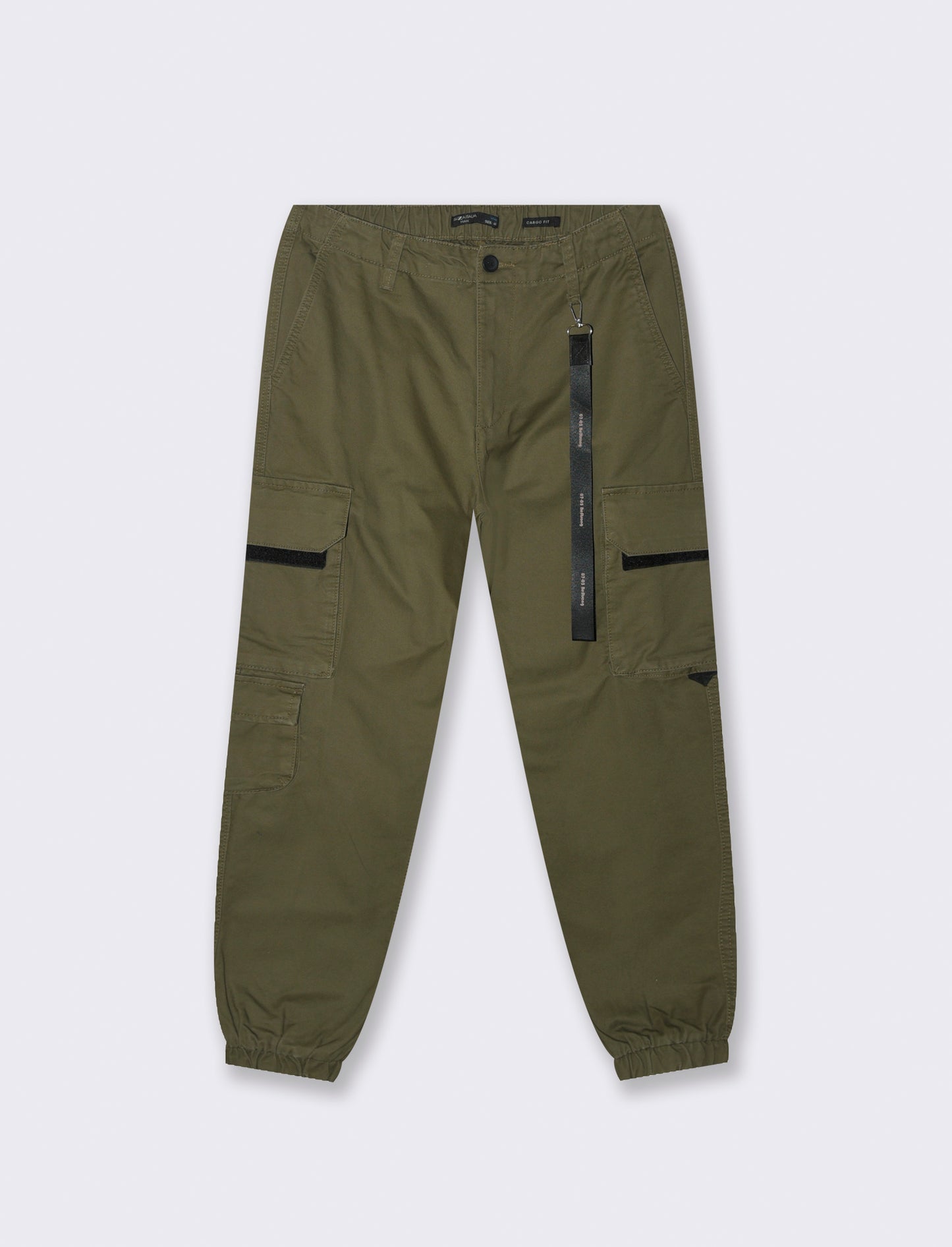 PANTALONI CARGO FIT CON ACCESSORIO - Verde militare