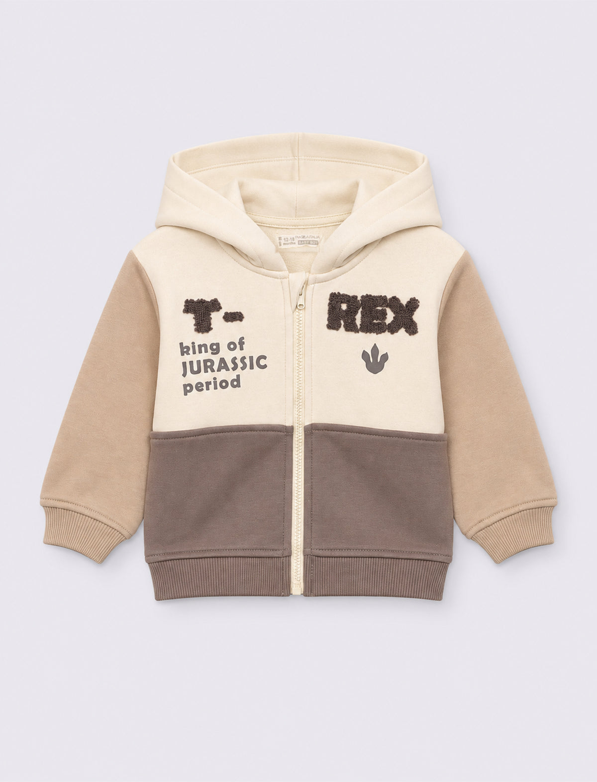 Contrast Zip Hoodie - White