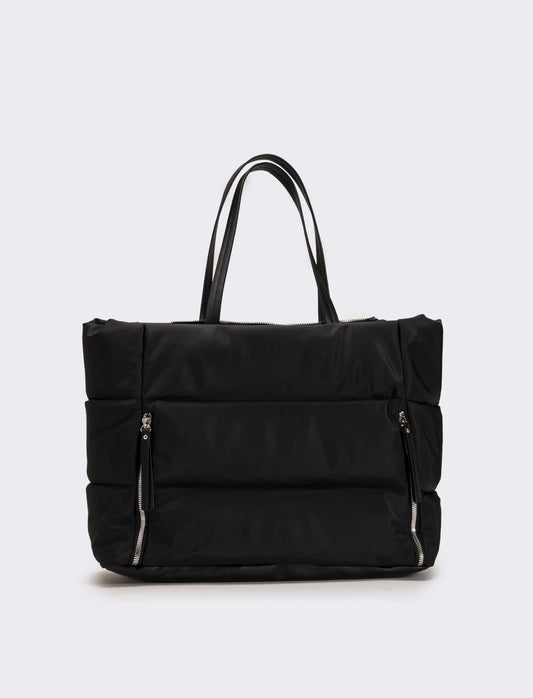 Borsa trapuntata in nylon donna - Nero