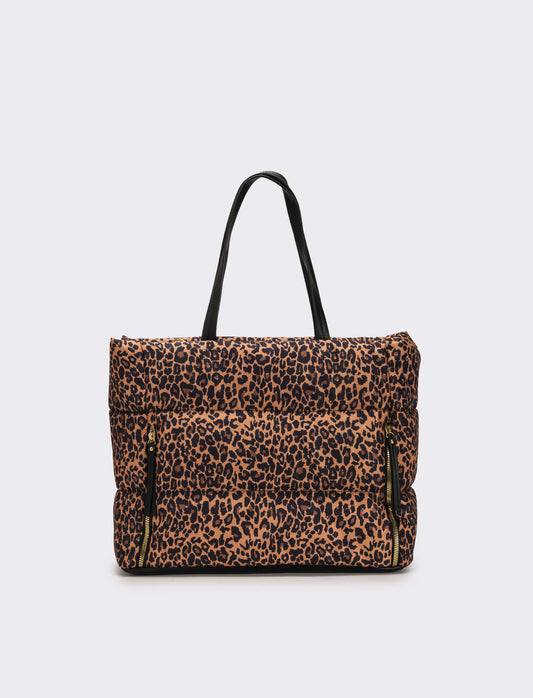 Borsa trapuntata in nylon donna - Leopardato
