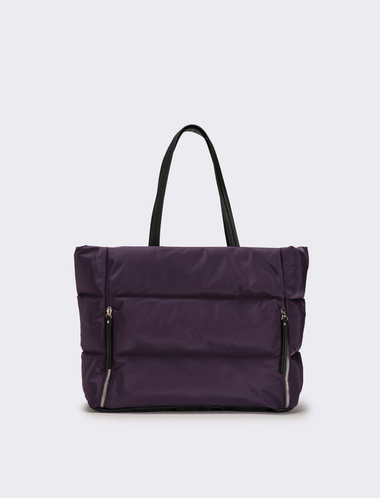 Borsa trapuntata in nylon donna - Viola
