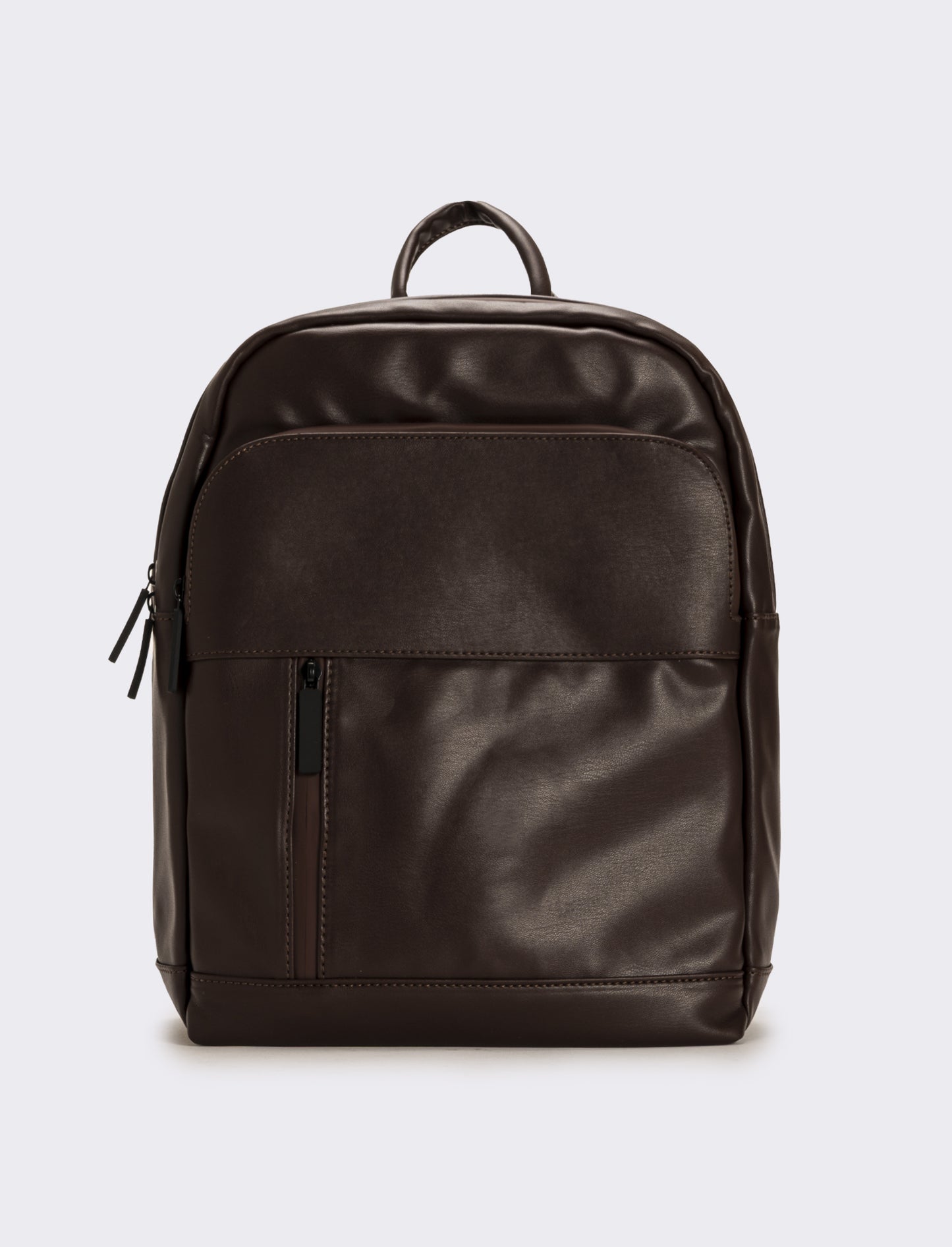 Zaino uomo in pvc con zip - Marrone