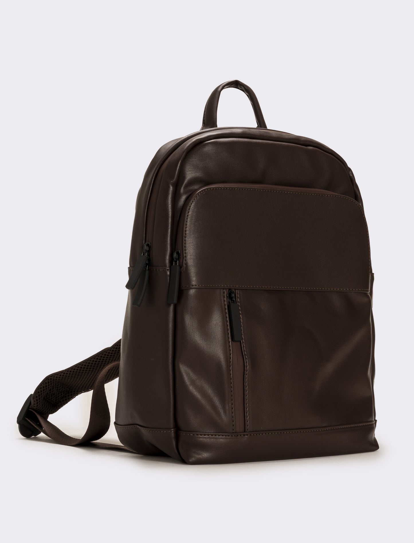 Zaino uomo in pvc con zip - Marrone