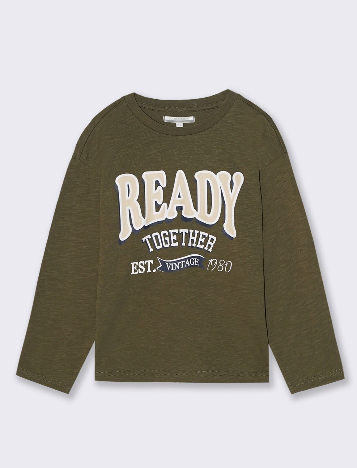 MAGLIA GIROCOLLO CON STAMPA - Verde militare