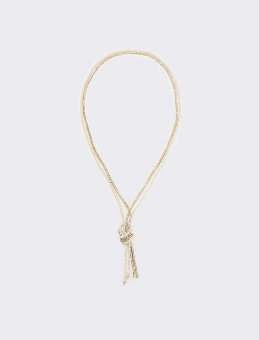 Collana donna saliscendi con strass baguette - Trasparente