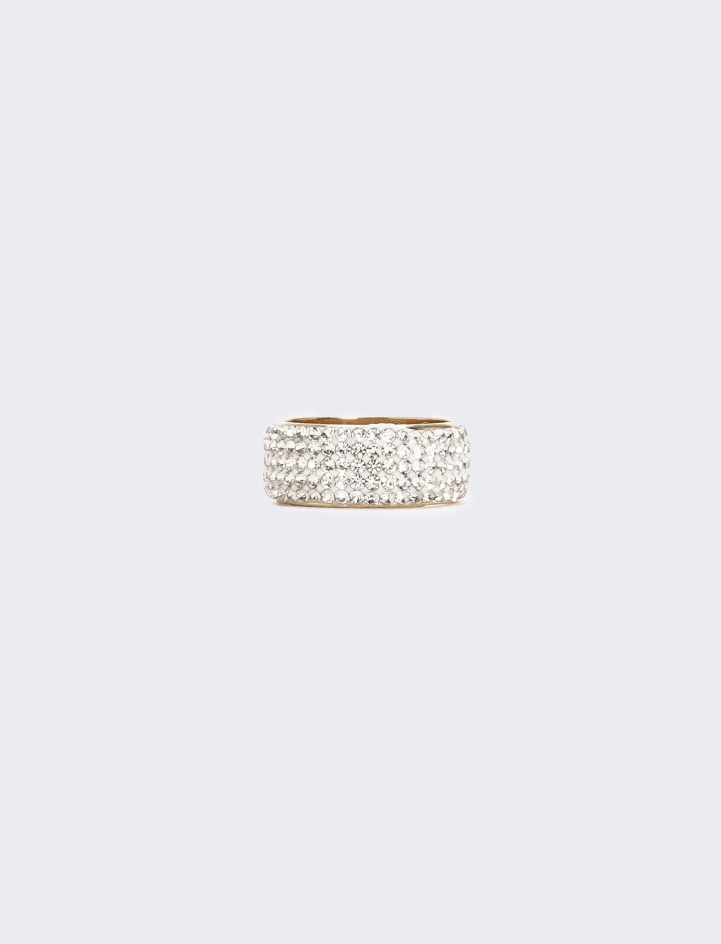 Anello donna fascia strass - Argento