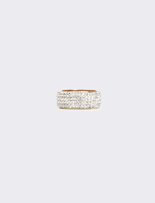 Anello donna fascia strass - Argento