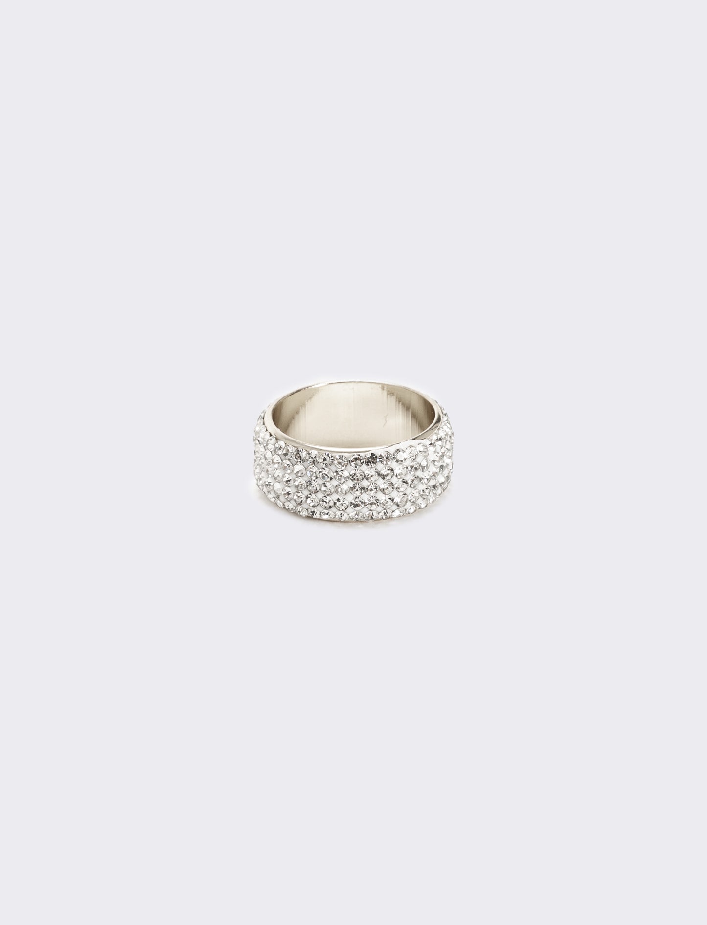 Anello donna fascia strass - Argento