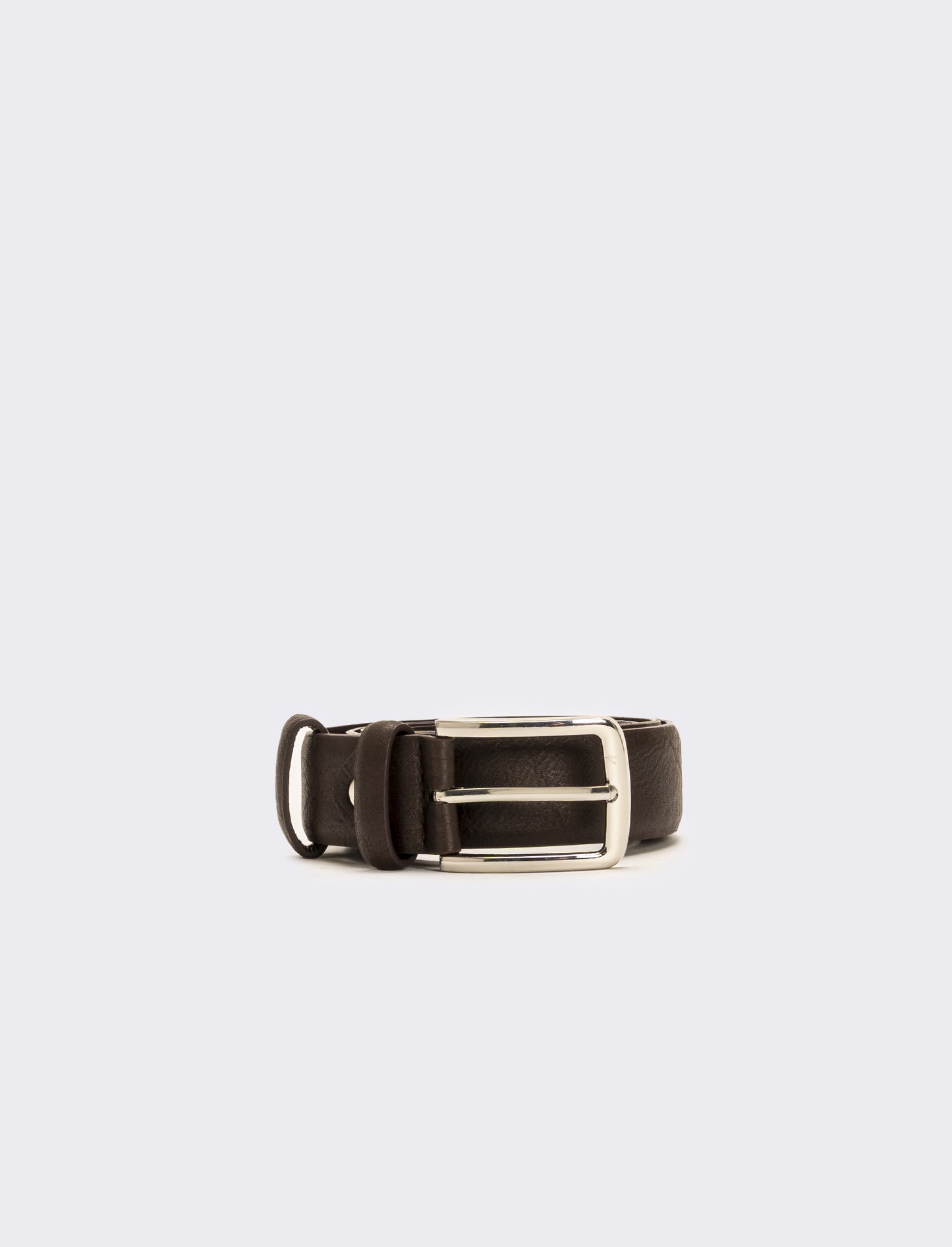 Cintura uomo liscia 3,5 cm - Marrone