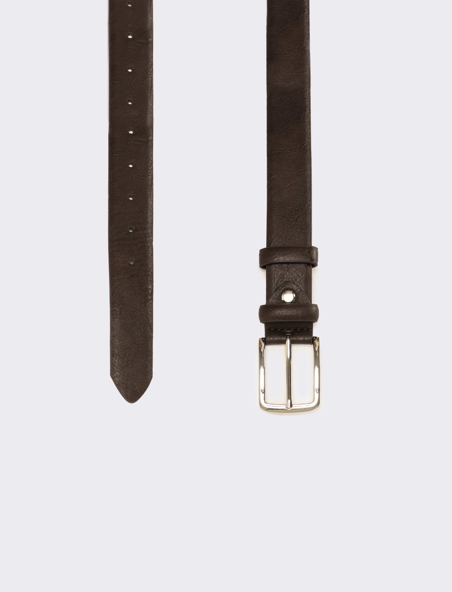 Cintura uomo liscia 3,5 cm - Marrone