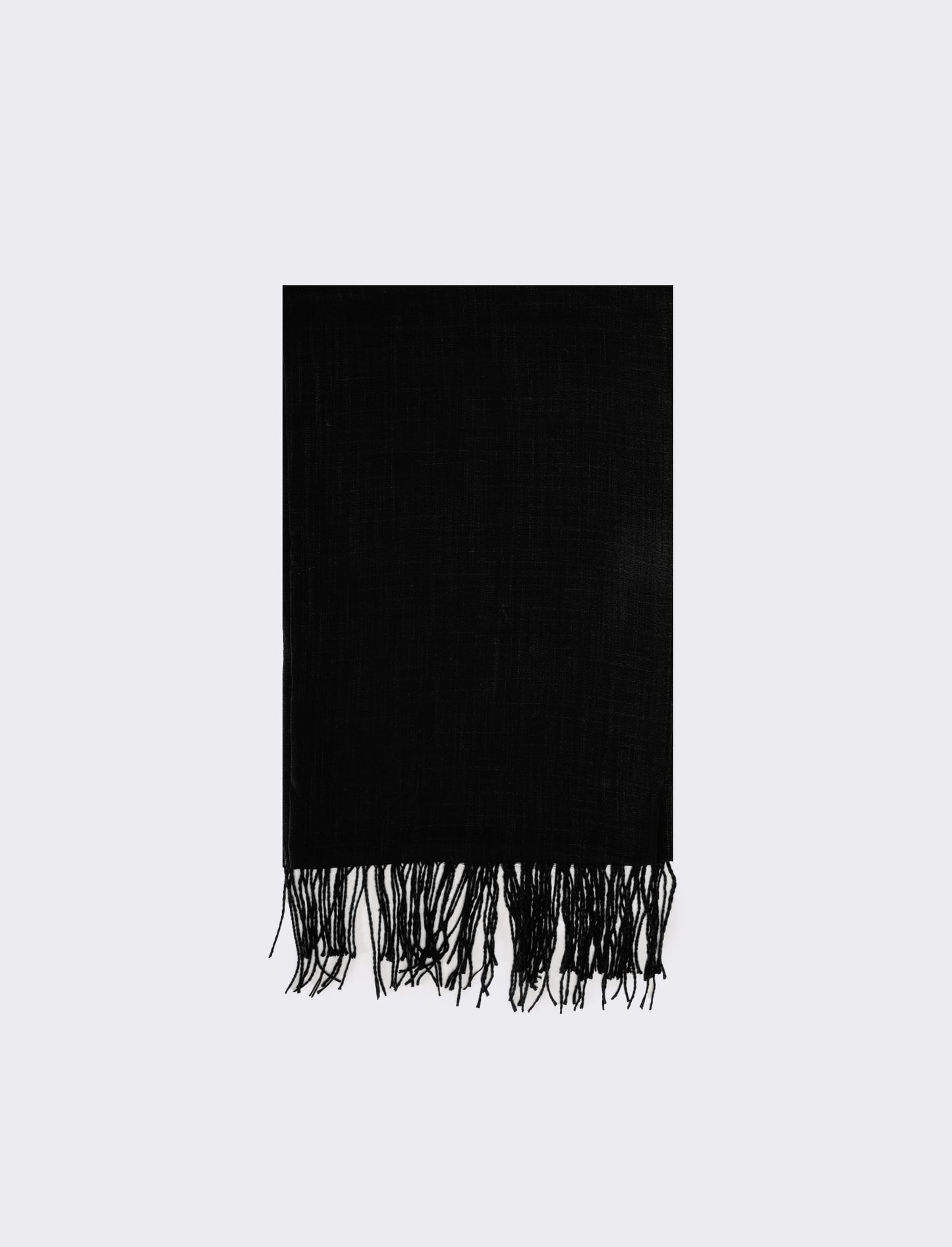 Foulard donna basic con frange - Nero