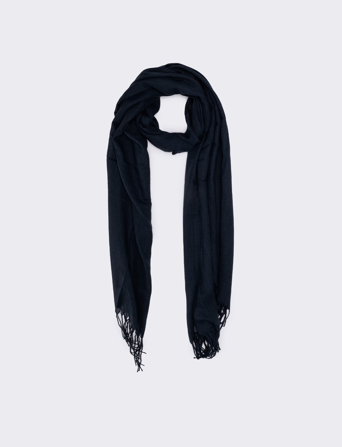 Foulard donna basic con frange - Blu