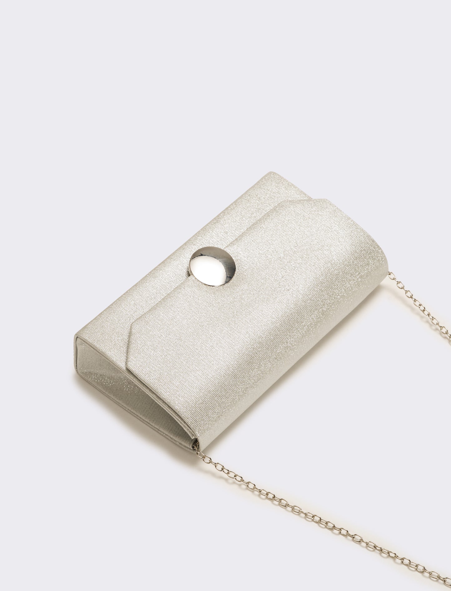 Pochette donna glitter con tracolla - Argento