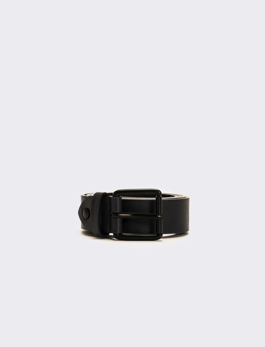 Cintura uomo liscia basic - Nero