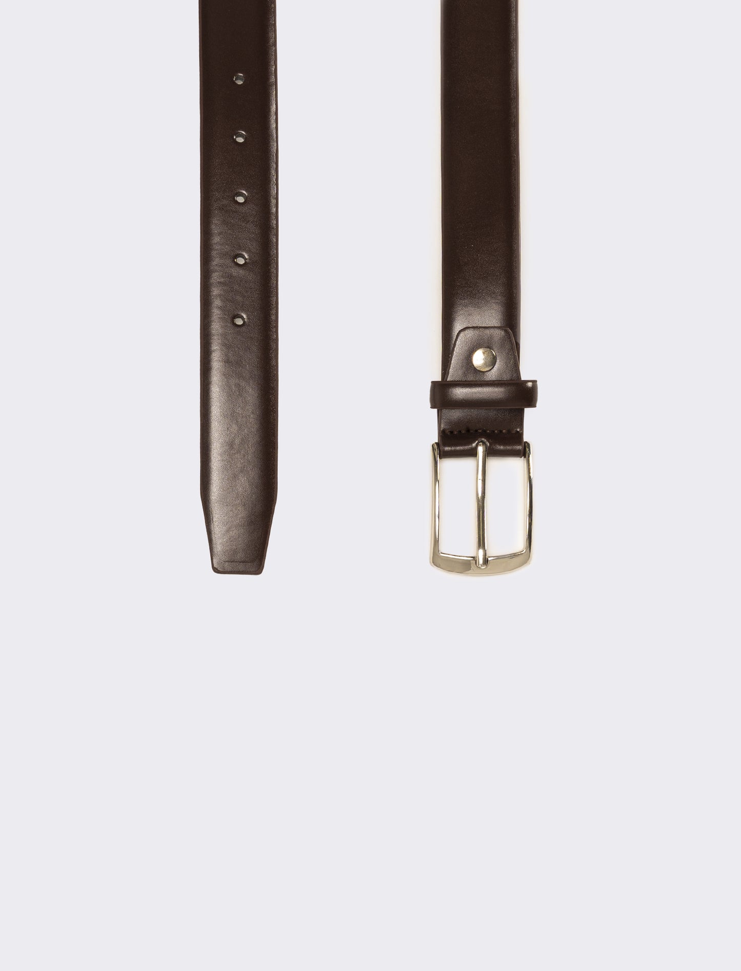 Cintura bombata liscia 3,5 cm uomo - Marrone
