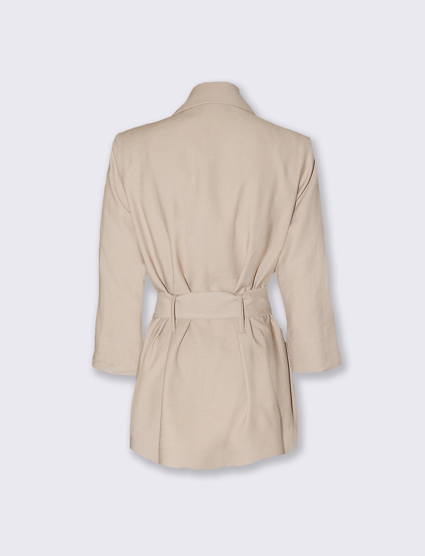 Giacca con maniche a tre quarti e cintura - Beige