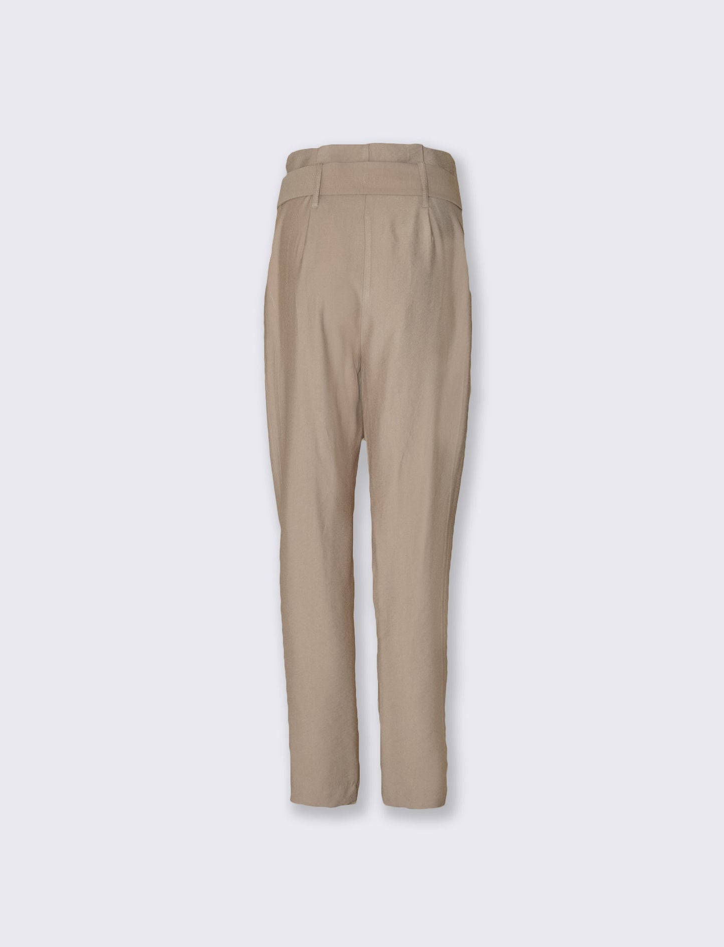 Pantaloni alla Caviglia con Cintura Vita - Beige