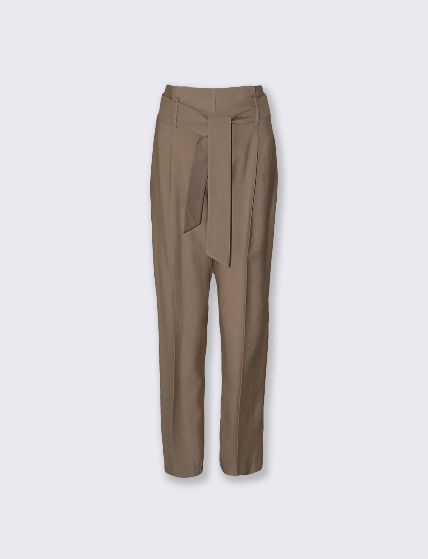 Ankle Pants with Waist Belt - Grey