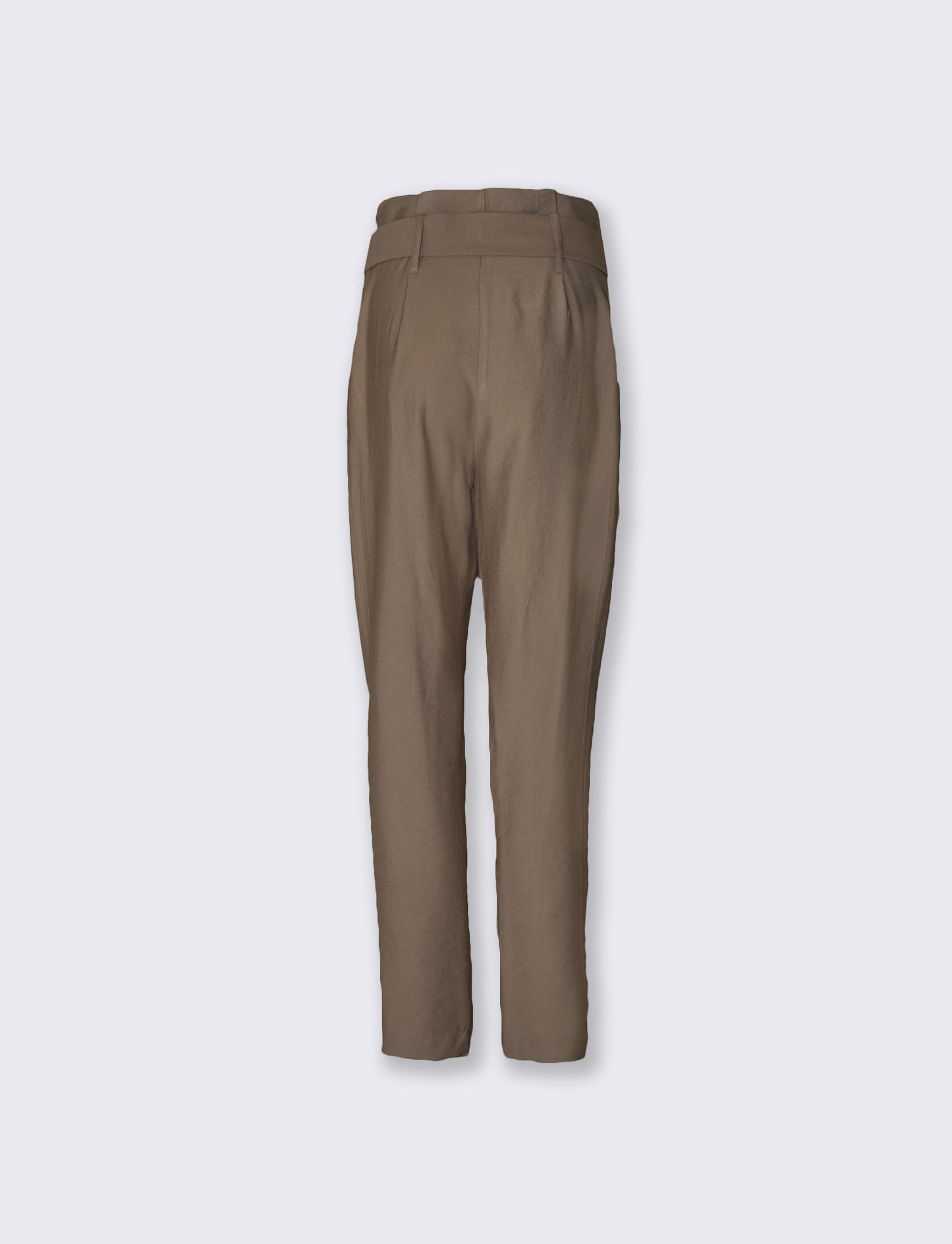 Ankle Pants with Waist Belt - Grey