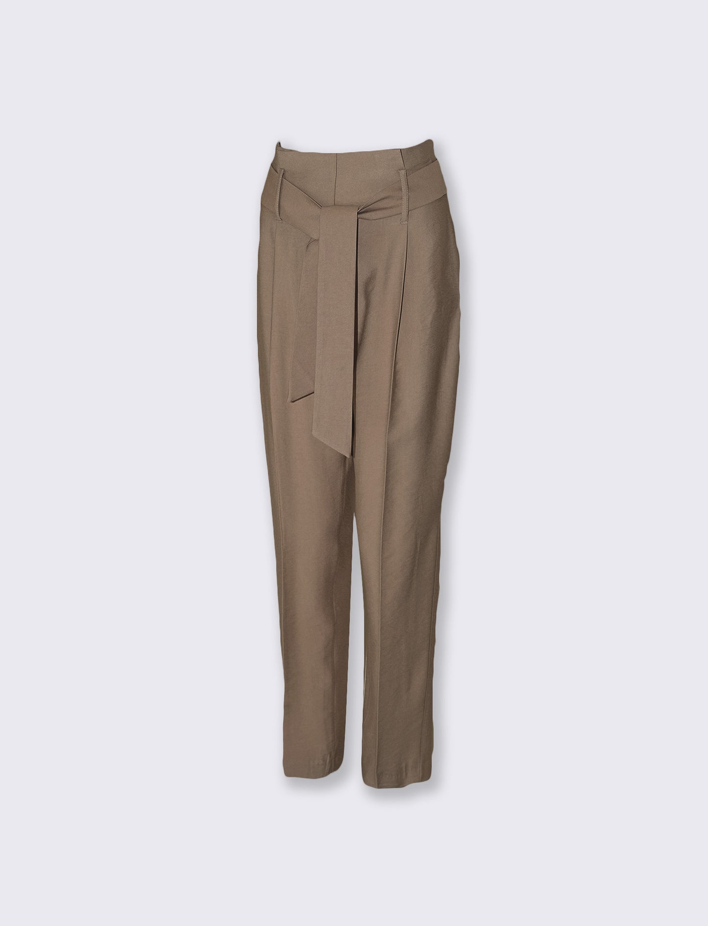 Ankle Pants with Waist Belt - Grey