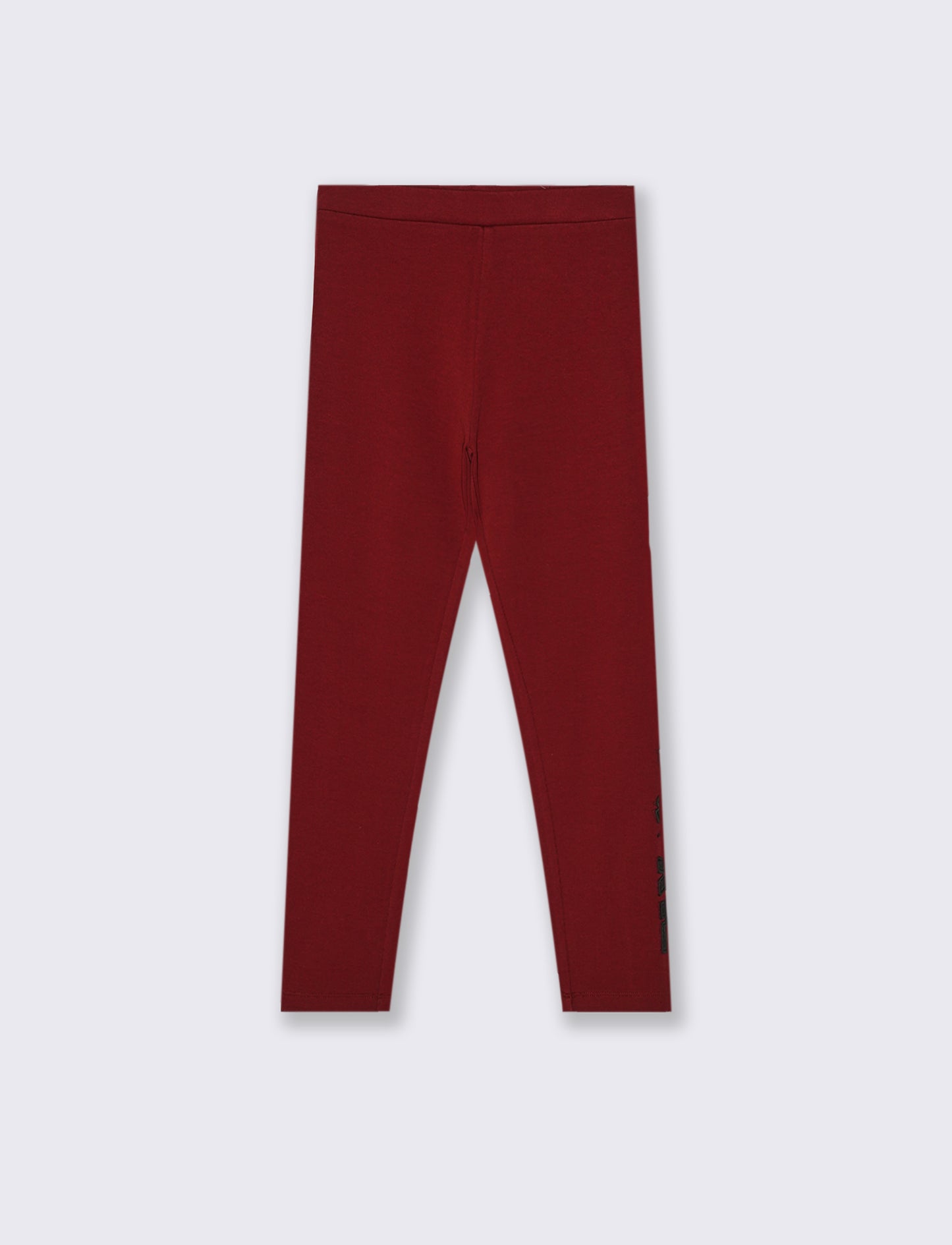 Leggings con applicazione in finta pelle. - Bordeaux