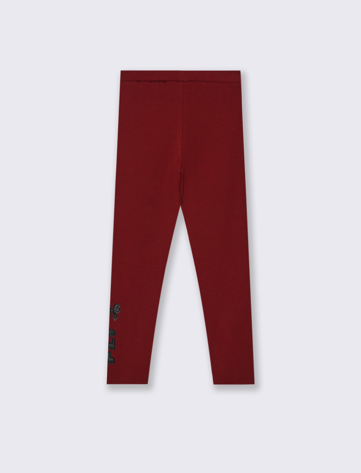 Leggings con applicazione in finta pelle. - Bordeaux