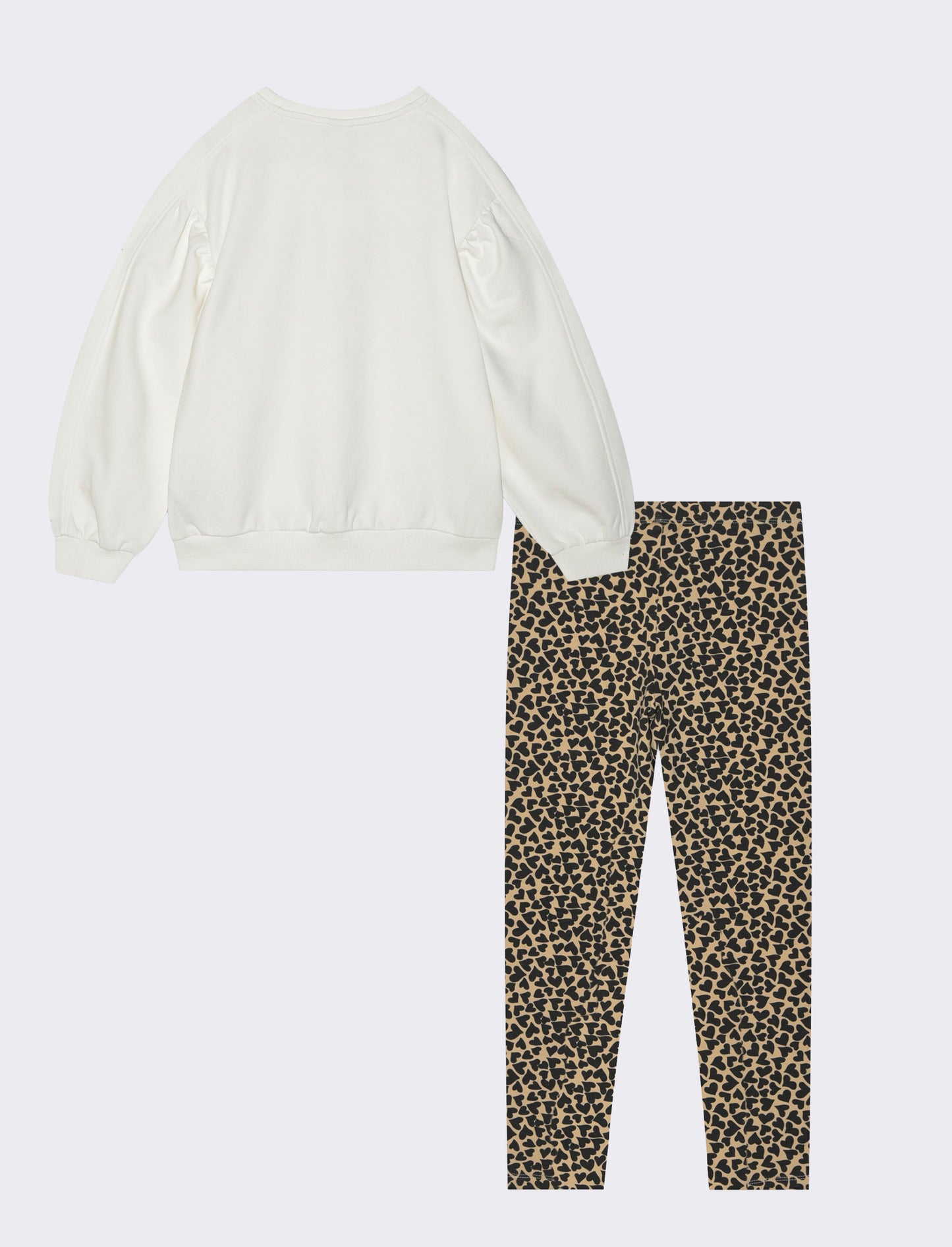 Completo con felpa e leggings. - Bianco latte