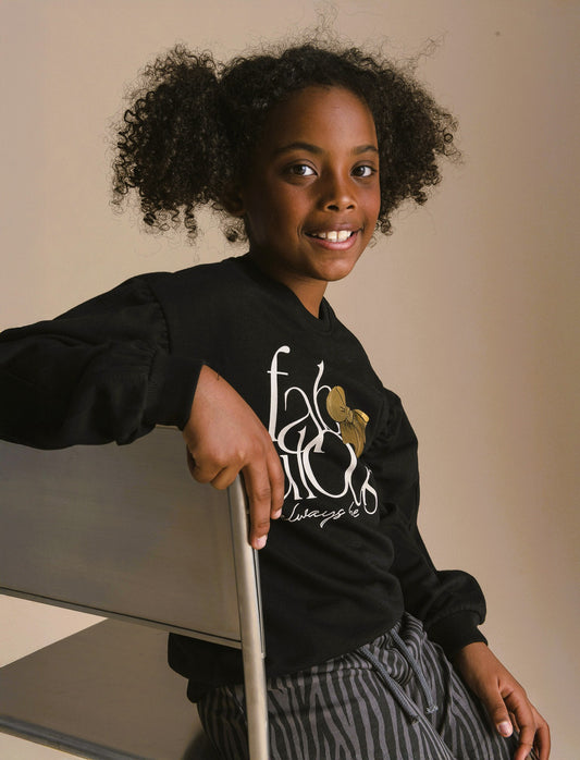 Completo con felpa e leggings. - Nero