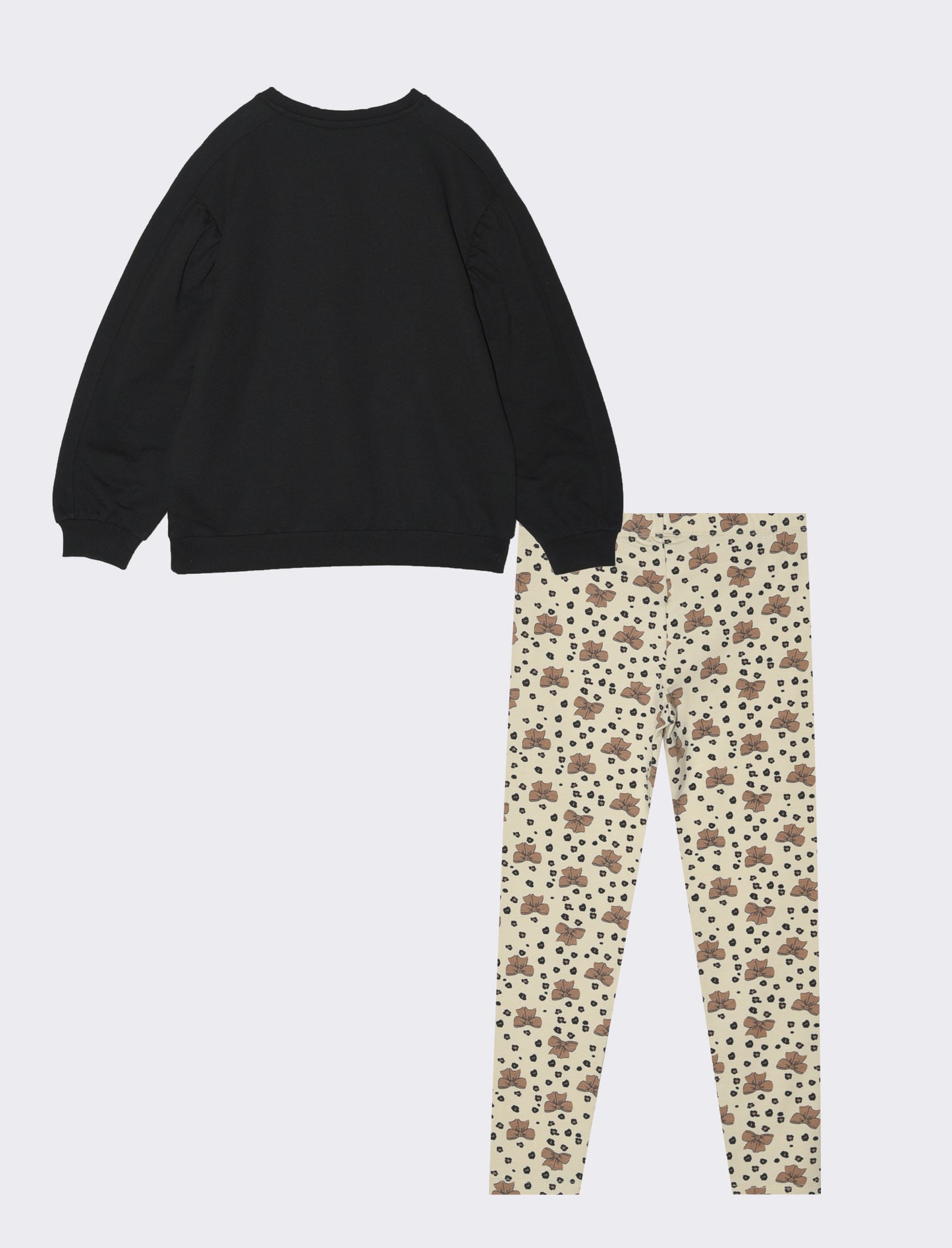 Completo con felpa e leggings. - Nero