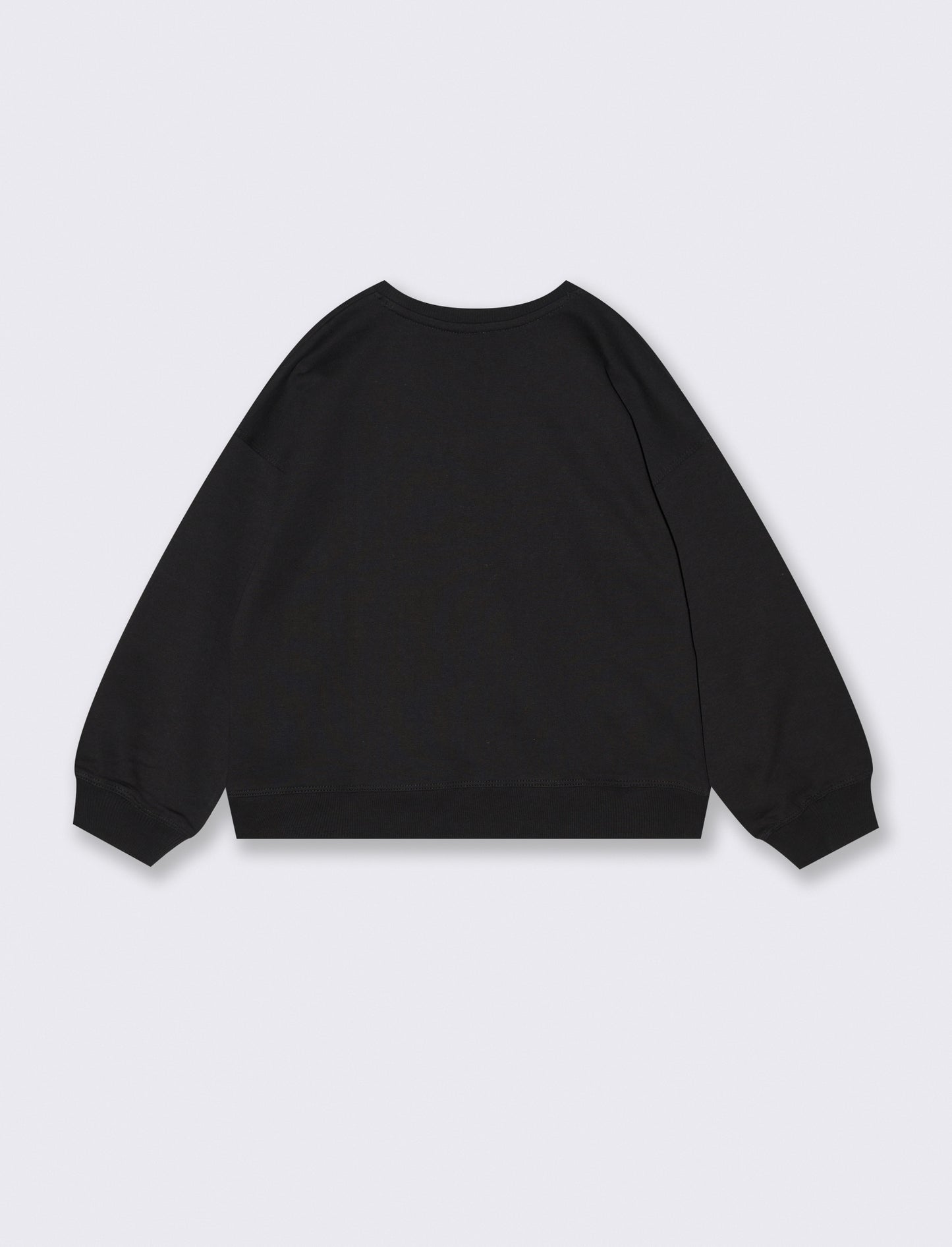Felpa girocollo in cotone. - Nero