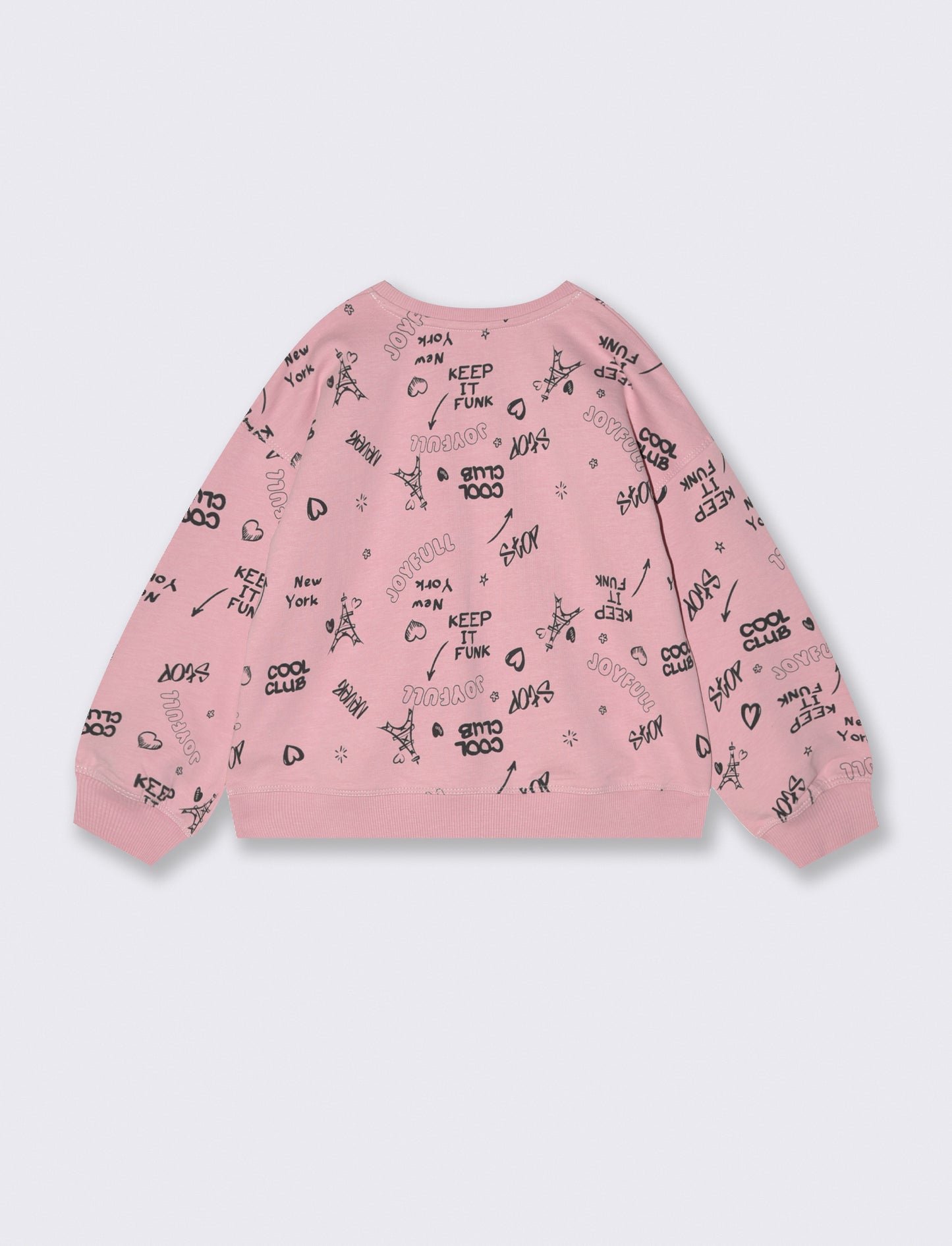 Felpa girocollo in cotone. - Rosa