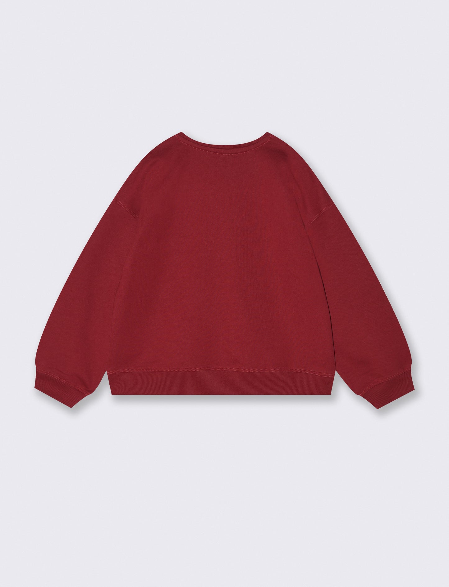 Felpa girocollo in cotone. - Bordeaux