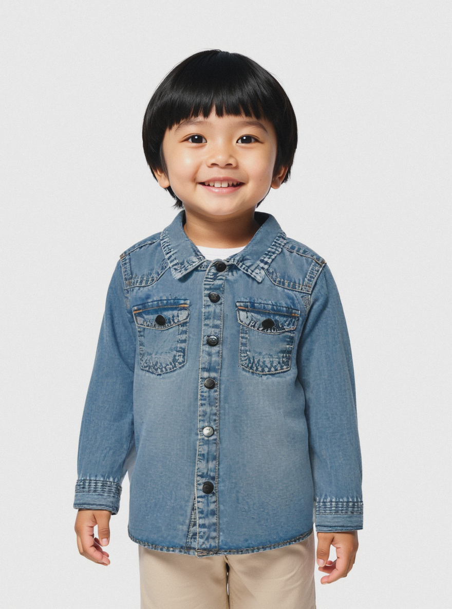 Camicia in denim con rotture - Denim